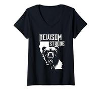Mujer Newsom Strong California apoya a los partidarios de Gavin Newsom Camiseta Cuello V