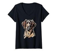 Mujer Newspaper Art Brittany Dog Brittany Spaniel Camiseta Cuello V