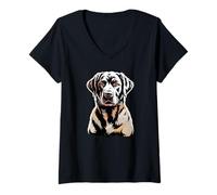 Mujer Newspaper Art Chesapeake Bay Retriever Chessie Camiseta Cuello V