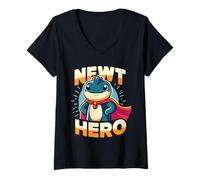 Mujer Newt Hero Super Newt Aventura épica Camiseta Cuello V