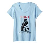 Mujer Ni Dieu Ni Maitre No Kings Pro Democracy Anti Fascism Resist Camiseta Cuello V