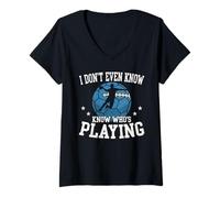 Mujer Ni Siquiera sé quién Juega Divertido Evento para fanáticos del Balonmano Camiseta Cuello V