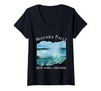 Mujer Niagara Falls New York Ontario Tourist Souvenir Hombres Niños Niños Camiseta Cuello V