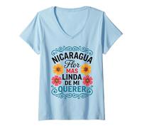 Mujer Nicaragua Flor Más Linda De Mi Querer Floral Camiseta Cuello V