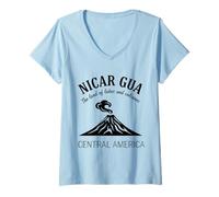 Mujer Nicaragua La Tierra De Lagos Y Volcanes Camiseta Cuello V