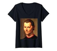 Mujer Niccolo Maquiavelo Retrato Pintura Santi 1550 Camiseta Cuello V