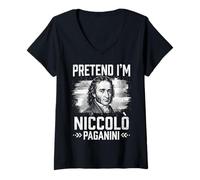 Mujer Niccolo Paganini Violinista Música Clásica Camiseta Cuello V