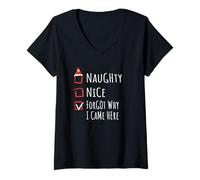 Mujer Nice Naughty Forgot Why I Came Here List Shirt Xmas Camiseta Cuello V