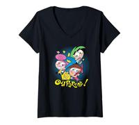 Mujer Nickelodeon Rockos Snow Day Todos los Personajes Camiseta Cuello V