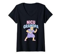 Mujer Nicu Grandpa Humor Neonatal Intensivo Papá Broma Cuidado Orgullo Camiseta Cuello V