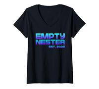 Mujer Nido vacío 2025 Nido vacío crianza mamá papá Padre Unisex Camiseta Cuello V