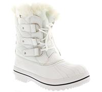 Mujer Nieve Bota Nylon Corto Nieve Lluvia Caliente Impermeable Botas - Blanco - 36