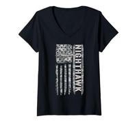 Mujer Nighthawk F117 - Bandera de Estados Unidos, Camuflaje Militar Camiseta Cuello V