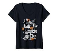 Mujer Nightmare Before Christmas All Hail Pumpkin King Camiseta Cuello V