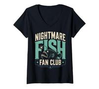 Mujer Nightmare Fish Fan Club Humor Deep Sea Nerd Quote Camiseta Cuello V