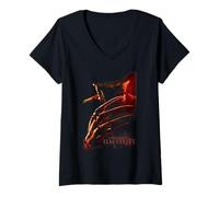 Mujer Nightmare on ELM Street 2010 Coming For You Poster Camiseta Cuello V