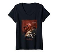 Mujer Nightmare on ELM Street Freddy Krueger Large Face Camiseta Cuello V