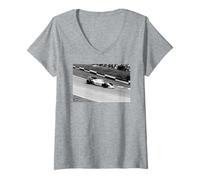 Mujer Niki Lauda En Acción Marcas Hatch GP Británico 1984 Camiseta Cuello V