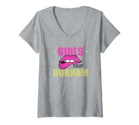 Mujer Niñas Viaje Durham Grupo Coincidencia Vacaciones Retro Fin de semana Camiseta Cuello V