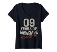 Mujer Nine Years Of Marriage 9 year wedding anniversary for him Camiseta Cuello V