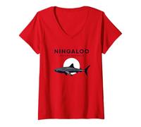 Mujer Ningaloo Occidental Australia Ballena Tiburón Océano Camiseta Cuello V