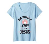 Mujer Ningún Conejito ama como Jesús Camiseta Cuello V