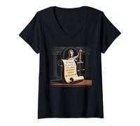 Mujer Ninguna persona será privada de la vida Libertad debido proceso Camiseta Cuello V