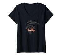 Mujer Ninja Eyes & Face in The Shadows Disfraz de Fiesta de Halloween Camiseta Cuello V
