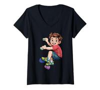 Mujer Niño Escalada Pared Interior Escalada Boulder Boulder Camiseta Cuello V