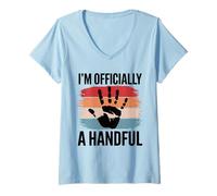 Mujer Niños Cumpleaños Niño de 5 años Soy Oficialmente un puñado Camiseta Cuello V