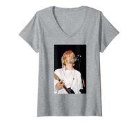 Mujer Nirvana Kurt Cobain en la Lectura de Incesticide Era Sliver 1992 Camiseta Cuello V