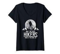 Mujer Nivel 50 Excursionista Broma Montaña Experto Camiseta Cuello V