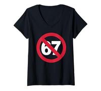 Mujer No 67 Meme Anti Six Seven - Stop 67 - Maestro Camiseta Cuello V