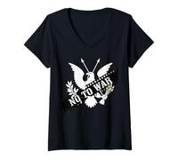 Mujer No a la Guerra Anti-guerras Pro Pro Paz protesta Hombres Mujeres Camiseta Cuello V