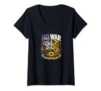 Mujer No a la Guerra, contra la Guerra, Paz Camiseta Cuello V