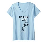 Mujer No Alibi Today Asesinato Misterio Cena Detective Noche Fiesta Camiseta Cuello V