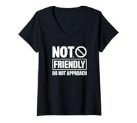 Mujer No amistoso No acercarse a introvertido Camiseta Cuello V