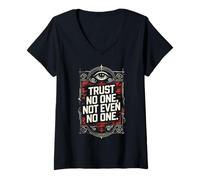 Mujer No confíe en Nadie, ni Siquiera en Nadie Camiseta Cuello V