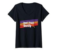 Mujer No confíe en verificar la Verdad a Prueba de Libertad Auto custodia Bitcoin Camiseta Cuello V