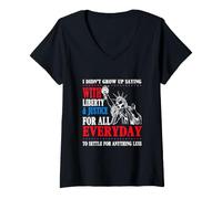 Mujer No crecí Diciendo con Libertad y Justicia para Todos Camiseta Cuello V