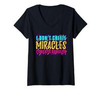 Mujer No creo milagros Creo resultados Camiseta Cuello V