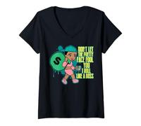 Mujer No Dejes Que Esta Bonita Cara te engañe Me muevo como una Hermana Jefe Camiseta Cuello V