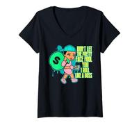 Mujer no Dejes Que la Bonita te engañe yo Rollo como un Jefe Negro Sista Camiseta Cuello V