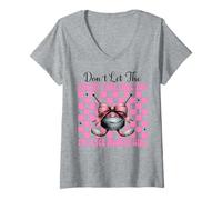 Mujer No dejes que la cara bonita te engañe Soy una chica de hockey sobre hielo Camiseta Cuello V