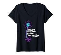 Mujer No desperdicies tu potencial ciencia divertida Camiseta Cuello V