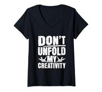 Mujer ¿no Despliegan Mi Creatividad - Negidami Plegable Camiseta Cuello V