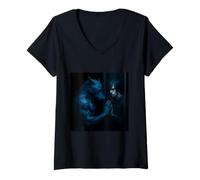 Mujer No Entienden Alfa Lobo Meme Hombre Lobo EMO Cringe Camiseta Cuello V