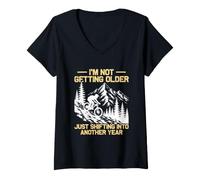 Mujer No envejecer Divertido MTB Bicicleta Ciclismo Bicicleta de montaña Camiseta Cuello V
