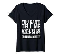 Mujer No eres mi nieta divertida Padre Cita Padres Día 2025 Camiseta Cuello V