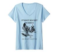 Mujer No es Ciencia Cohete (Oh Espera, sí lo es) Camiseta Cuello V